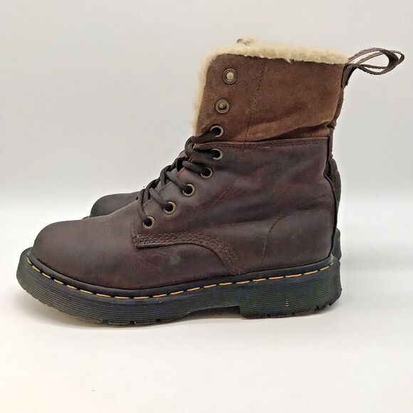 Dr. Martens Dark Brown Boots with Cream Lining - Picture 8 of 16